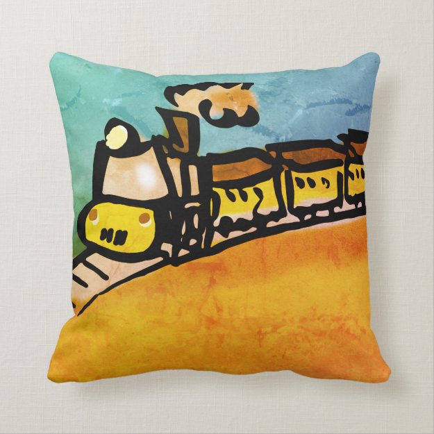 train throw pillow